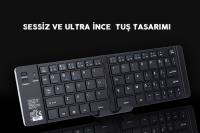 INCA IBK-579BT BLUETOOTH 3.0 RECHARGEABLE FOLDABLE SMART SİLVER KEYBOARD KABLOSUZ KLAVYE - 1